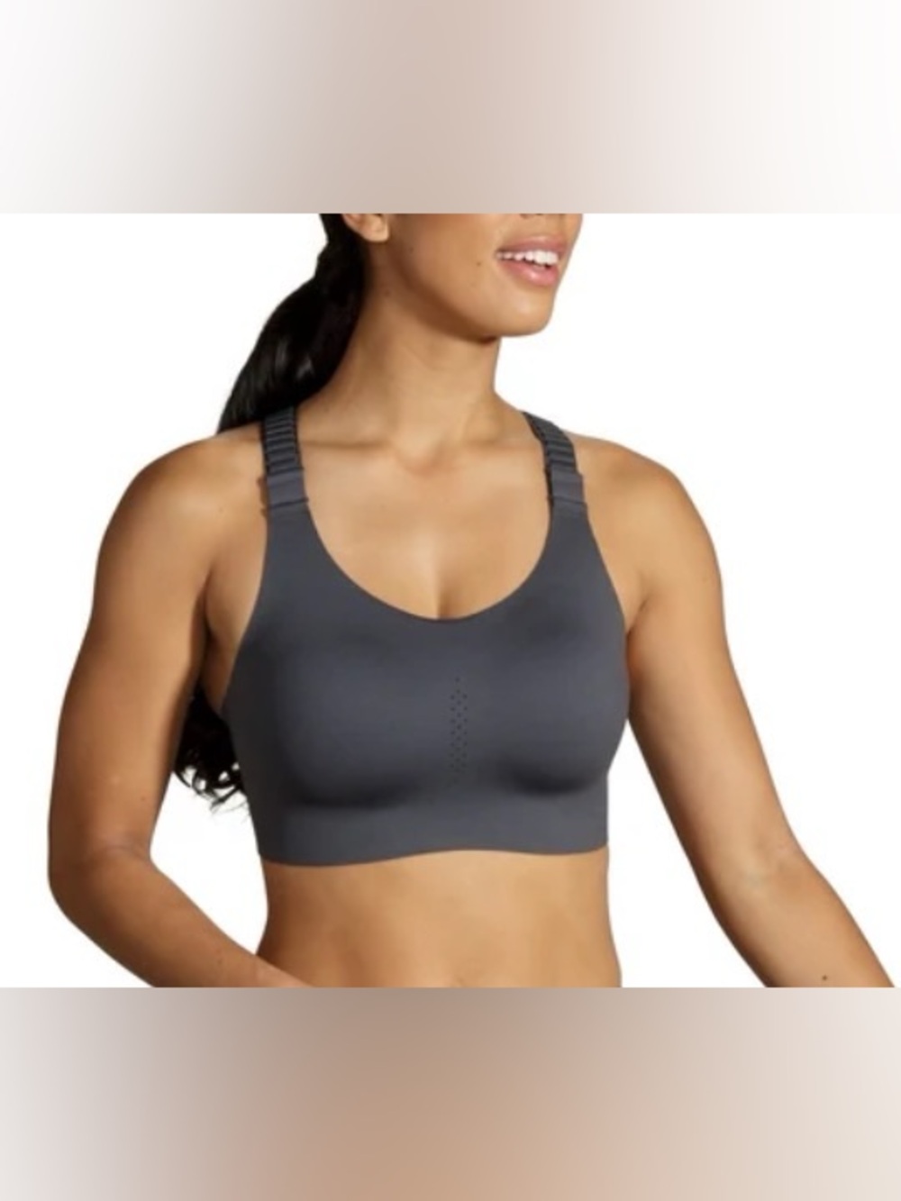NWT Brooks Dare Racerback 2.0 Running Sports Bra Asphalt Grey Size 34C